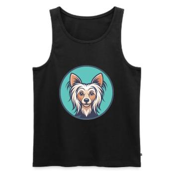 Chinesische Schopfhundrasse Karikatur Kawaii Clipart - Männer Premium Bio Tank Top - Schwarz - Vorne - Michal (187cm)