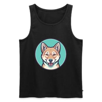 Dingo Hund Rasse Cartoon Kawaii Clipart Tier Haustier - Männer Premium Bio Tank Top - Schwarz - Vorne - Michal (187cm)
