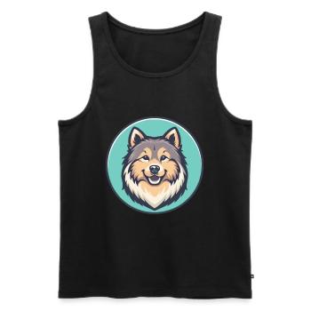 Eurasier Dog Breed Colorful Cartoon Kawaii Clipart - Men's Premium Organic Tank Top - black - Front - AI Model Male 178 light (178cm)