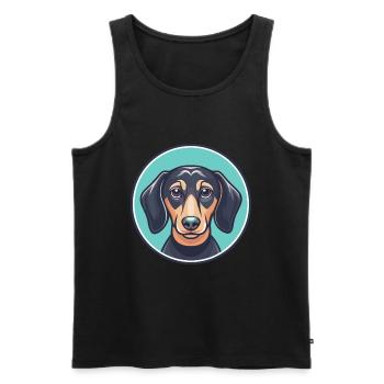 Dackel Hund Rasse Cartoon Kawaii Clipart Tier - Männer Premium Bio Tank Top - Schwarz - Vorne - Michal (187cm)