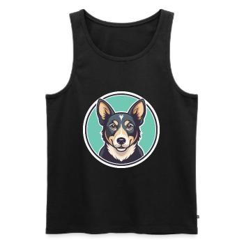 Danois Suédois Chien Race Chien Dessin Animé Kawaii - Débardeur bio Premium Homme - noir - Devant - AI Model Male 178 light (178cm)