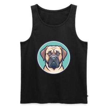 Dogue Brasileiro Chien Race Dessin animé Kawaii Clipart - Débardeur bio Premium Homme - noir - Devant - Michal (187cm)