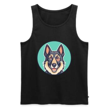 Berger d’Europe de l’Est Race Dessin animé Kawaii - Débardeur bio Premium Homme - noir - Devant - Michal (187cm)