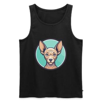 Ecuadorianische haarlose Hunderasse Lustige Karikatur Kawaii - Männer Premium Bio Tank Top - Schwarz - Vorne - Michal (187cm)