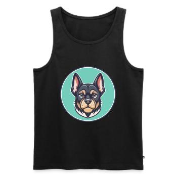 Gascon Saintongeois Chien Race Drôle Dessin Animé Kawaii - Débardeur bio Premium Homme - noir - Devant - Michal (187cm)
