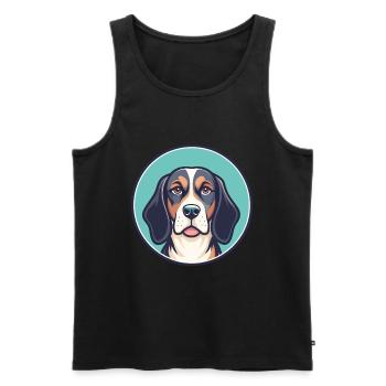 Français Tricolore Chien Race Dessin Animé Kawaii Pet - Débardeur bio Premium Homme - noir - Devant - Michal (187cm)