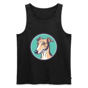 Galgo Español Hunderasse Cartoon Kawaii Clipart Haustier - Männer Premium Bio Tank Top - Schwarz - Vorne - Michal (187cm)