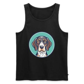 Braque allemand à poil court chien race dessin animé drôle - Débardeur bio Premium Homme - noir - Devant - AI Model Male 178 light (178cm)