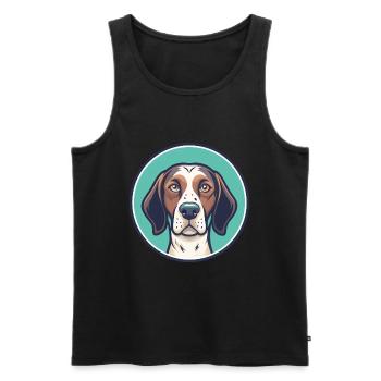 Français Gascogne Pointer Chien Race Dessin Animé Kawaii - Débardeur bio Premium Homme - noir - Devant - Michal (187cm)