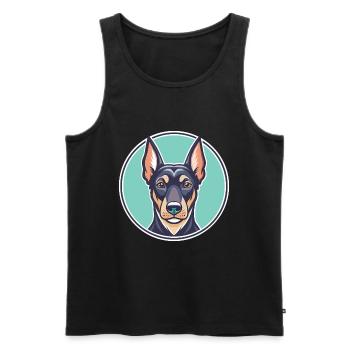Deutscher Jagdterrier Hunderasse Karikatur Kawaii - Männer Premium Bio Tank Top - Schwarz - Vorne - Michal (187cm)