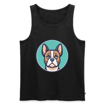 Grand Anglo Français Tricolore Chien Race Dessin animé - Débardeur bio Premium Homme - noir - Devant - Michal (187cm)