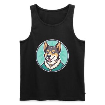 Hawaïen Poi Chien Race Dessin animé Kawaii Clipart Animal de compagnie - Débardeur bio Premium Homme - noir - Devant - Michal (187cm)