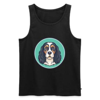 French Spaniel Dog Breed Cartoon Kawaii Clipart - Men's Premium Organic Tank Top - black - Front - Michal (187cm)