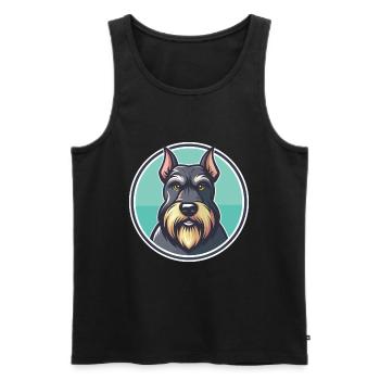 Schnauzer géant chien race dessin animé Kawaii Clipart - Débardeur bio Premium Homme - noir - Devant - Michal (187cm)