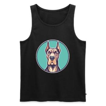Deutsche Dogge Hunderasse Cartoon Kawaii Clipart Tier - Männer Premium Bio Tank Top - Schwarz - Vorne - Michal (187cm)