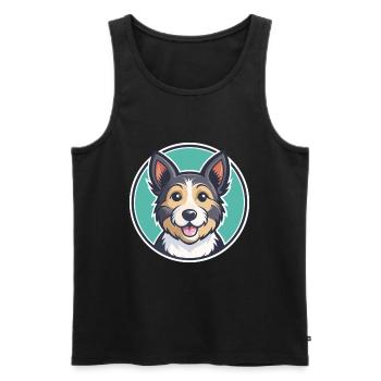 Möwe Terrier Hund Rasse Cartoon Kawaii Clipart Haustier - Männer Premium Bio Tank Top - Schwarz - Vorne - Michal (187cm)
