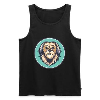 Griffon Nivernais Chien Race Dessin animé Kawaii Clipart - Débardeur bio Premium Homme - noir - Devant - Michal (187cm)