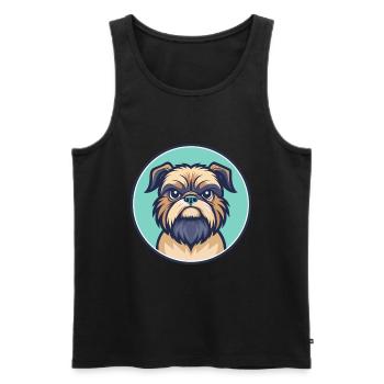 Griffon Bruxellois Hunderasse Karikatur Kawaii - Männer Premium Bio Tank Top - Schwarz - Vorne - AI Model Male 178 light (178cm)