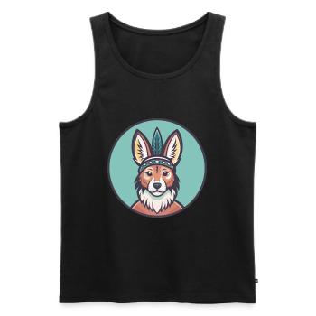 Hare Indian Dog Breed Funny Cartoon Kawaii Clipart - Men's Premium Organic Tank Top - black - Front - Michal (187cm)