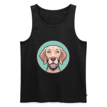 hongrois Vizsla chien race dessin animé Kawaii Clipart - Débardeur bio Premium Homme - noir - Devant - Michal (187cm)