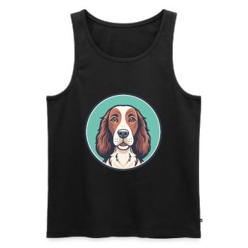 Irlandais Setter Rouge Et Blanc Chien Race Dessin animé drôle - Débardeur bio Premium Homme - noir - Devant - Michal (187cm)