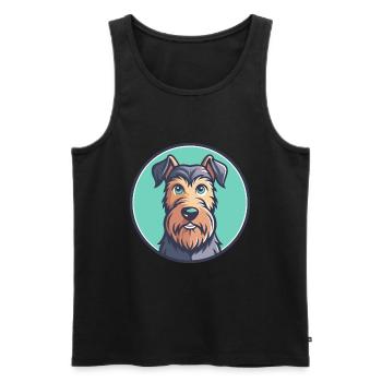 Irish Terrier Hund Rasse Cartoon Kawaii Clipart Haustier - Männer Premium Bio Tank Top - Schwarz - Vorne - Michal (187cm)