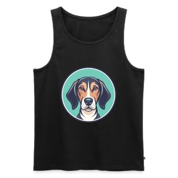 Chien courant à poil court d’Istrie Race de chien dessin animé Kawaii - Débardeur bio Premium Homme - noir - Devant - Michal (187cm)