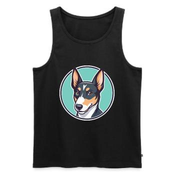 Terrier japonais chien race dessin animé Kawaii Clipart - Débardeur bio Premium Homme - noir - Devant - Michal (187cm)