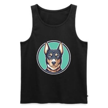 Jamthund Dog Breed Colorful Cartoon Kawaii Clipart - Men's Premium Organic Tank Top - black - Front - Michal (187cm)