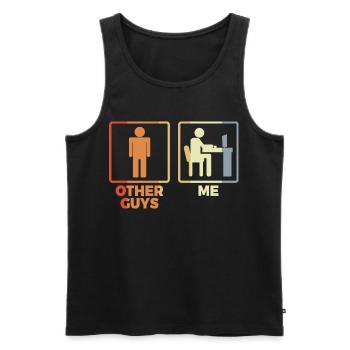 Programmierer Strichmännchen - Männer Premium Bio Tank Top - Schwarz - Vorne - AI Model Male 178 light (178cm)
