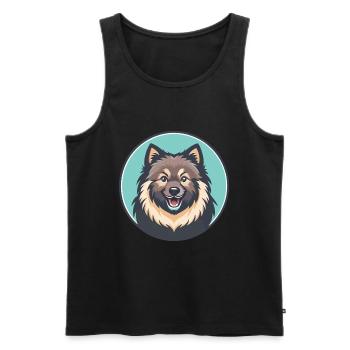 Keeshond Dog Breed Colorful Cartoon Kawaii Clipart - Men's Premium Organic Tank Top - black - Front - Michal (187cm)