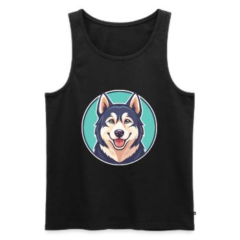 Labrador Husky Hunderasse Cartoon Kawaii Clipart - Männer Premium Bio Tank Top - Schwarz - Vorne - Michal (187cm)