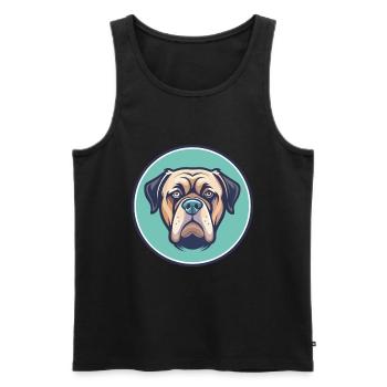 Majorque Mastiff Chien Race Dessin animé Kawaii Clipart - Débardeur bio Premium Homme - noir - Devant - Michal (187cm)