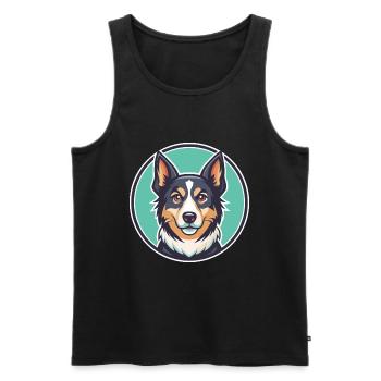 Kromfohrlander Hunderasse Cartoon Kawaii Clipart - Männer Premium Bio Tank Top - Schwarz - Vorne - Michal (187cm)