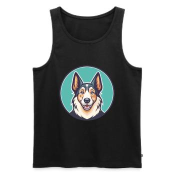 Laufhund Hunderasse Bunte Karikatur Kawaii Clipart - Männer Premium Bio Tank Top - Schwarz - Vorne - Michal (187cm)