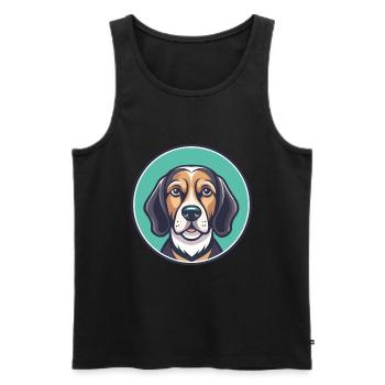Chien de chasse lituanien race dessin animé Kawaii Clipart - Débardeur bio Premium Homme - noir - Devant - Michal (187cm)