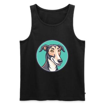 Lurcher Dog Breed Cartoon Character Kawaii Clipart - Men's Premium Organic Tank Top - black - Front - AI Model Male 178 light (178cm)