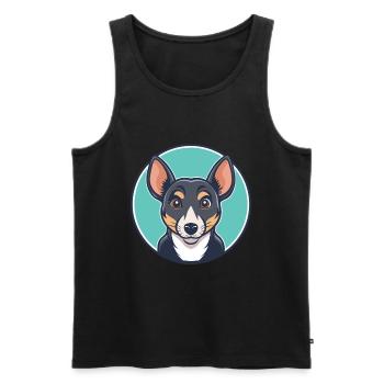 Majorque ratter chien race dessin animé Kawaii Clipart - Débardeur bio Premium Homme - noir - Devant - Michal (187cm)