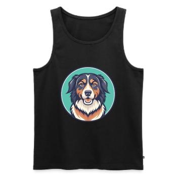 Maremmano Abruzzese Sheepdog Dog Breed Cartoon Pet - Men's Premium Organic Tank Top - black - Front - AI Model Male 178 light (178cm)