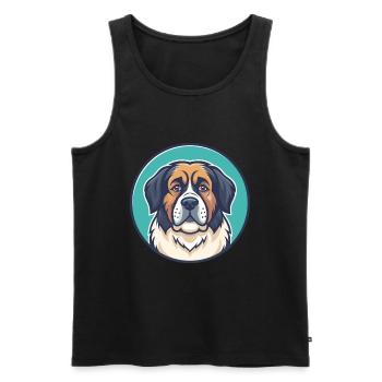 Moscow Watchdog Dog Breed Cartoon Kawaii Clipart - Men's Premium Organic Tank Top - black - Front - Michal (187cm)
