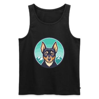 Mountain Feist Hunderasse Cartoon Kawaii Clipart - Männer Premium Bio Tank Top - Schwarz - Vorne - Michal (187cm)