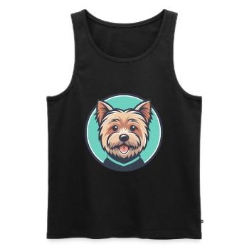 Norfolk Terrier Dog Breed Cartoon Kawaii Clipart - Men's Premium Organic Tank Top - black - Front - Michal (187cm)