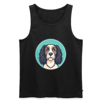 Norfolk Spaniel Dog Breed Cartoon Kawaii Clipart - Men's Premium Organic Tank Top - black - Front - Michal (187cm)