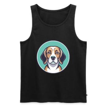 Nordland Beagle Hunderasse Karikatur Kawaii Haustier - Männer Premium Bio Tank Top - Schwarz - Vorne - Michal (187cm)