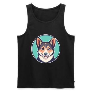 Norvégien Lundehund Race de chien Drôle Dessin animé Kawaii - Débardeur bio Premium Homme - noir - Devant - Michal (187cm)