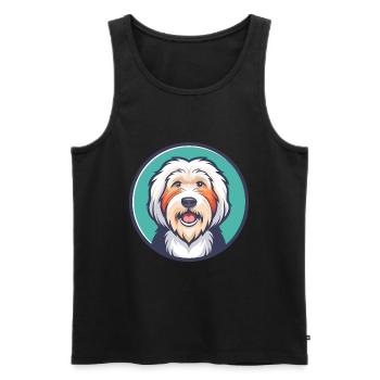 Vieux chien de berger anglais chien race dessin animé Kawaii animal de compagnie - Débardeur bio Premium Homme - noir - Devant - Michal (187cm)