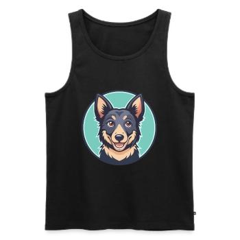 Mudi Hunderasse Cartoon Kawaii Clipart Illustration - Männer Premium Bio Tank Top - Schwarz - Vorne - Michal (187cm)