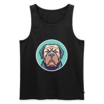 Dogue napolitain Chien race dessin animé Kawaii - Débardeur bio Premium Homme - noir - Devant - Michal (187cm)