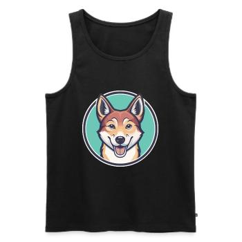Neuguinea Singende Hunderasse Karikatur Kawaii - Männer Premium Bio Tank Top - Schwarz - Vorne - Michal (187cm)