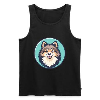 Nordic Spitz Dog Breed Cartoon Kawaii Clipart Pet - Men's Premium Organic Tank Top - black - Front - Michal (187cm)